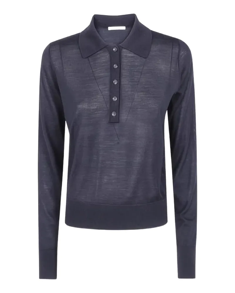 Roberto Collina fine-knit long-sleeve polo shirt - Schwarz Schwarz