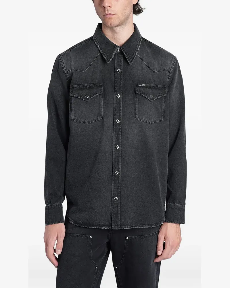Amiri Western denim long sleeve shirt - Schwarz Schwarz