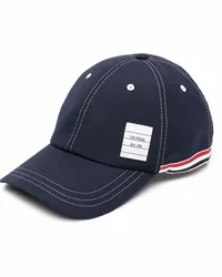 Thom Browne Baseballkappe mit Logo-Streifen Blau