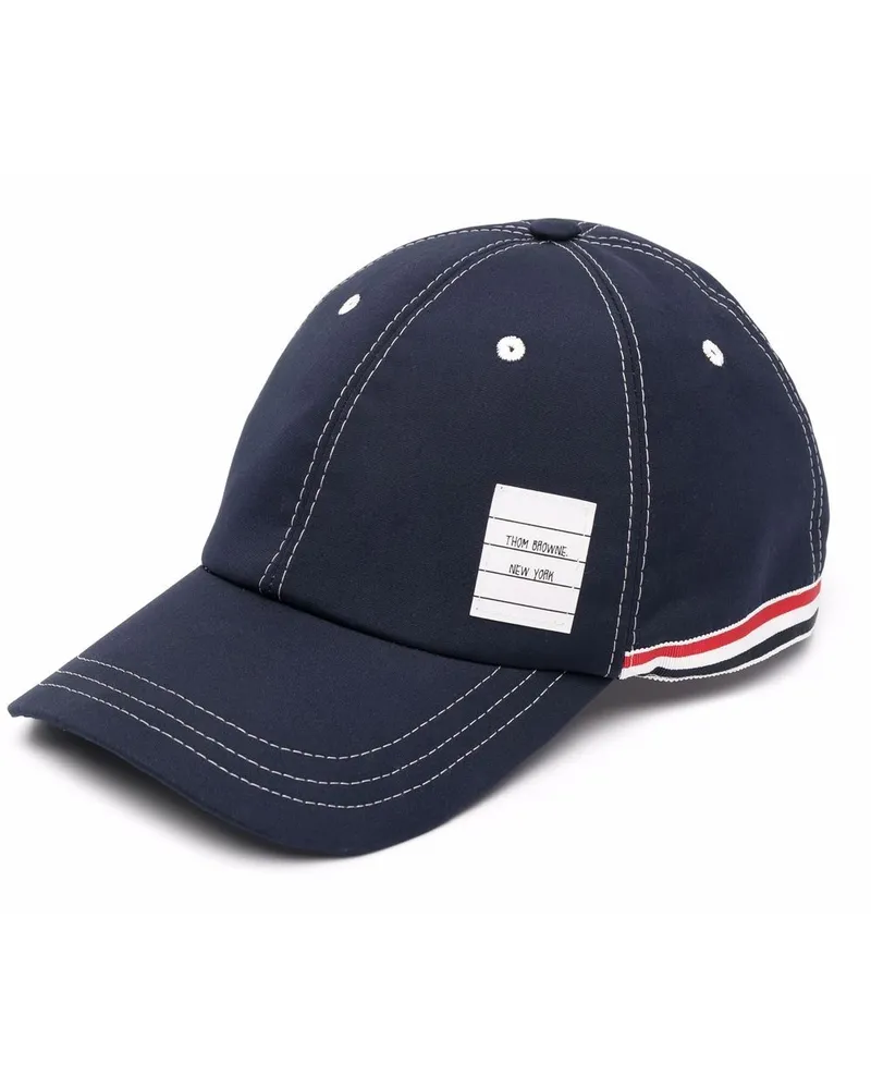 Thom Browne Baseballkappe mit Logo-Streifen - Blau Blau