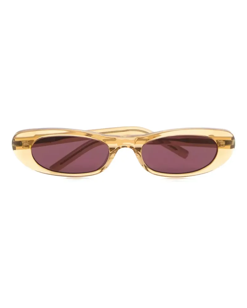 Saint Laurent Sonnenbrille mit ovalem Gestell - Nude Nude