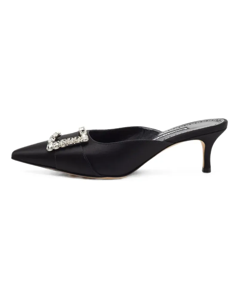 Manolo Blahnik Ramimu Mules mit Kristallen - Schwarz Schwarz
