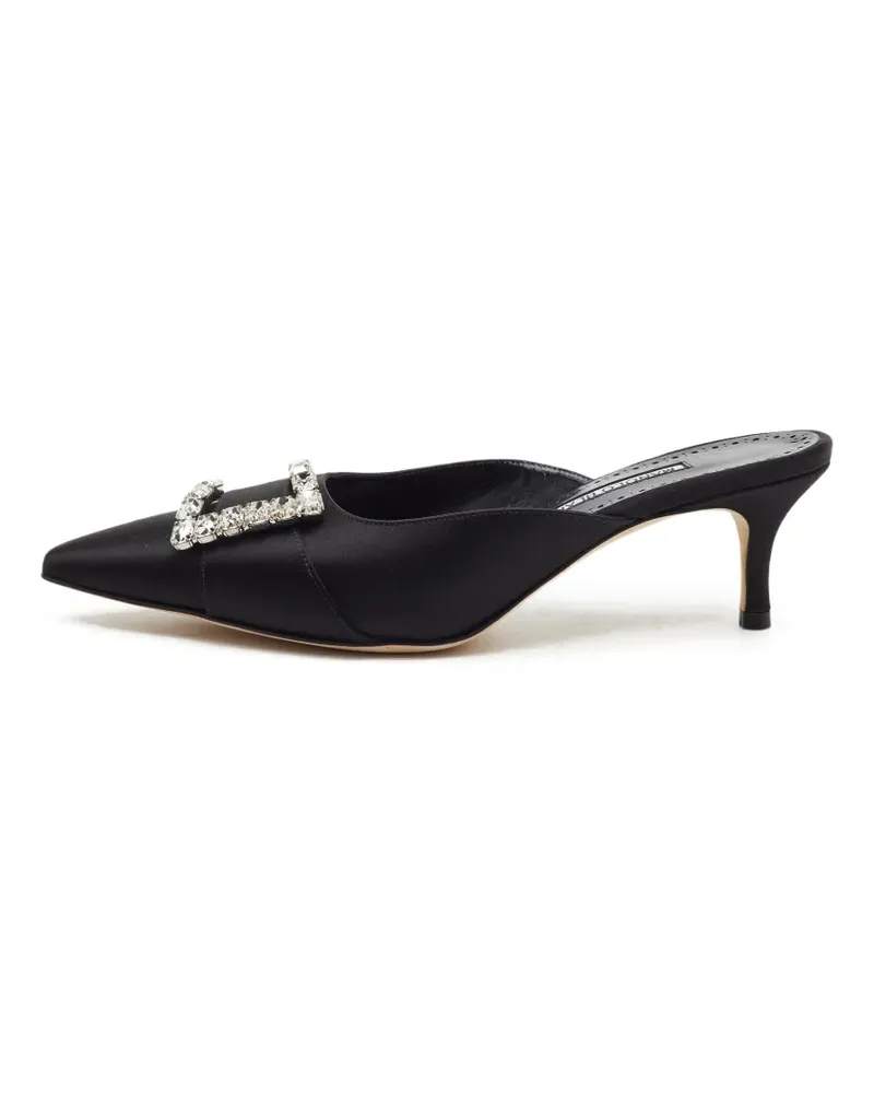 Manolo Blahnik Ramimu Mules mit Kristallen - Schwarz Schwarz