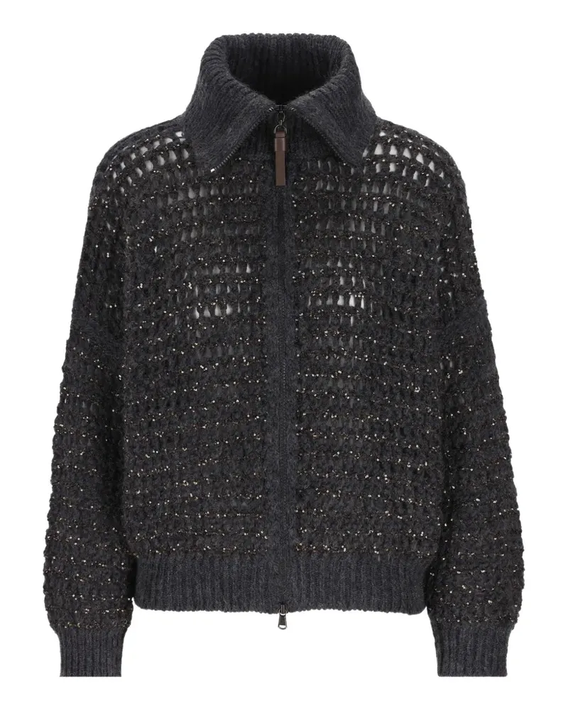 Brunello Cucinelli sequin-embellished cardigan - Grau Grau