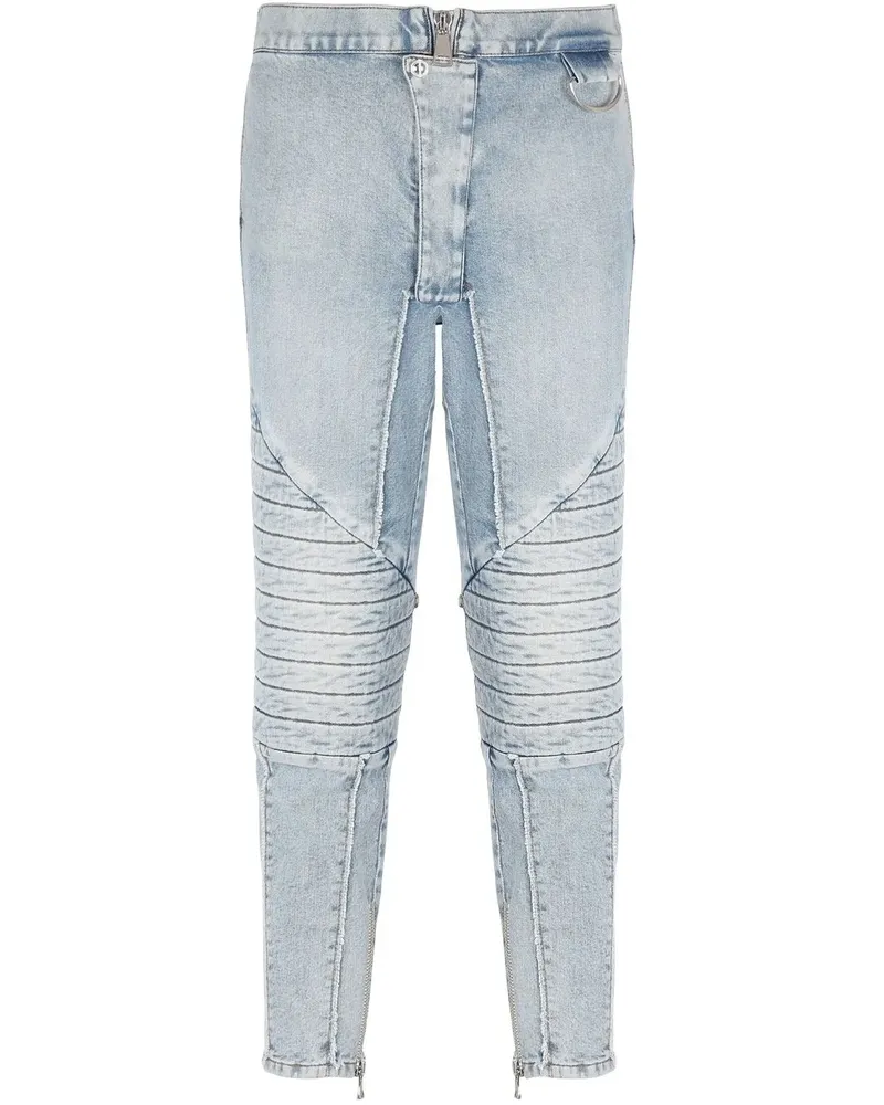 Balmain Halbhohe Cropped-Skinny-Jeans - Blau Blau