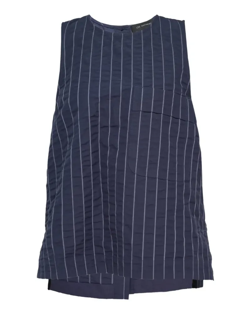 Lee Mathews Frances pinstripe-pattern tank top - Blau Blau