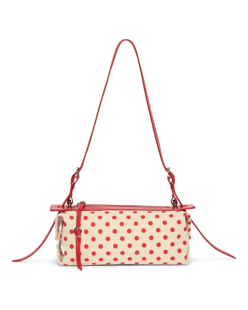 MSGM Schultertasche mit Polka Dots - Nude Nude