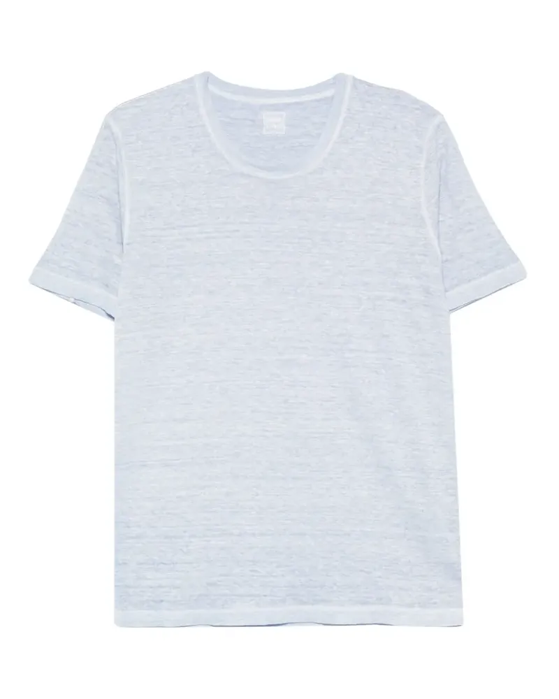 120% Lino crew-neck T-shirt - Blau Blau