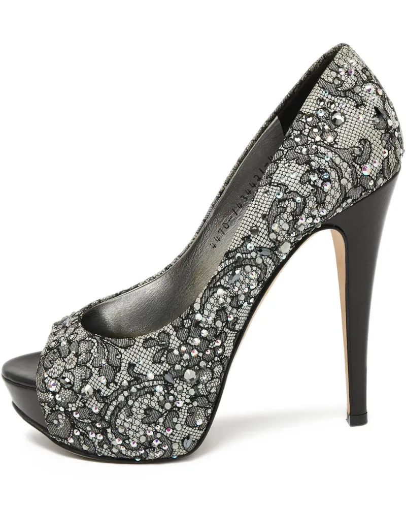 Gina Pumps mit Strassverzierung 130mm - Schwarz Schwarz