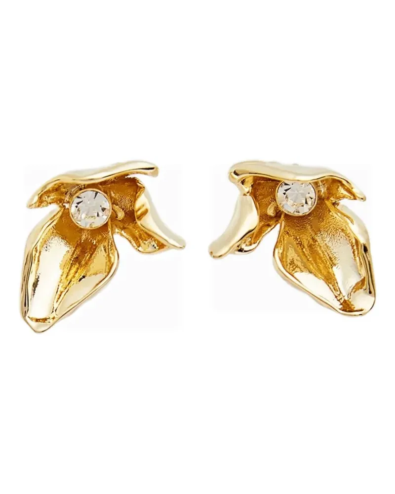 Erdem Kleide Blumenohrringe - Gold Gold