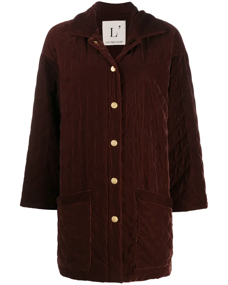 L'Autre Chose Gesteppte Samtjacke - Braun Braun