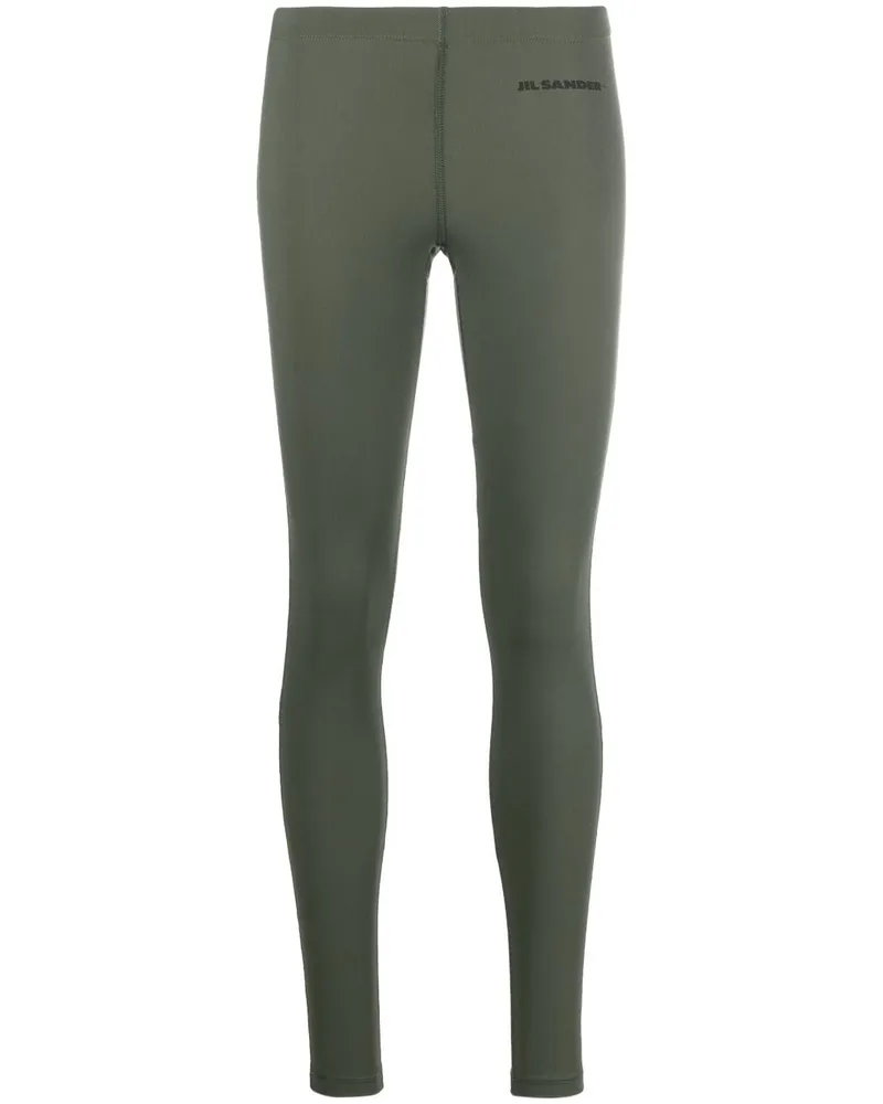 Jil Sander Leggings mit Logo-Print - Grün Grün