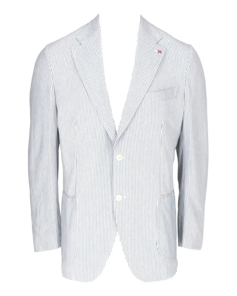 Isaia striped single-breasted blazer - Weiß Weiß