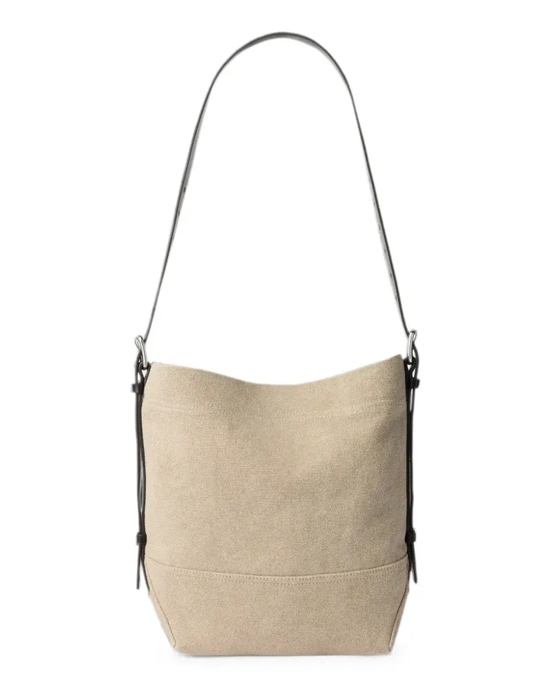 Christophe Lemaire small Belted tote bag in heavy eco cotton canvas - Nude Nude