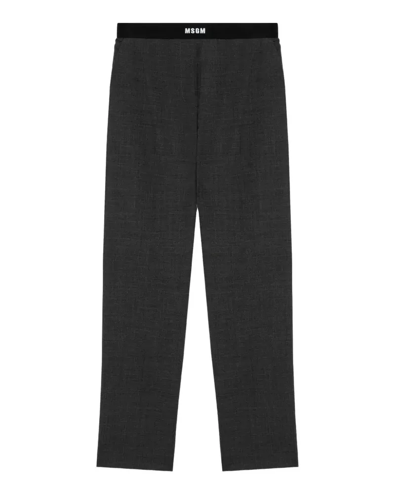 MSGM Hose mit Logo-Bund - Grau Grau