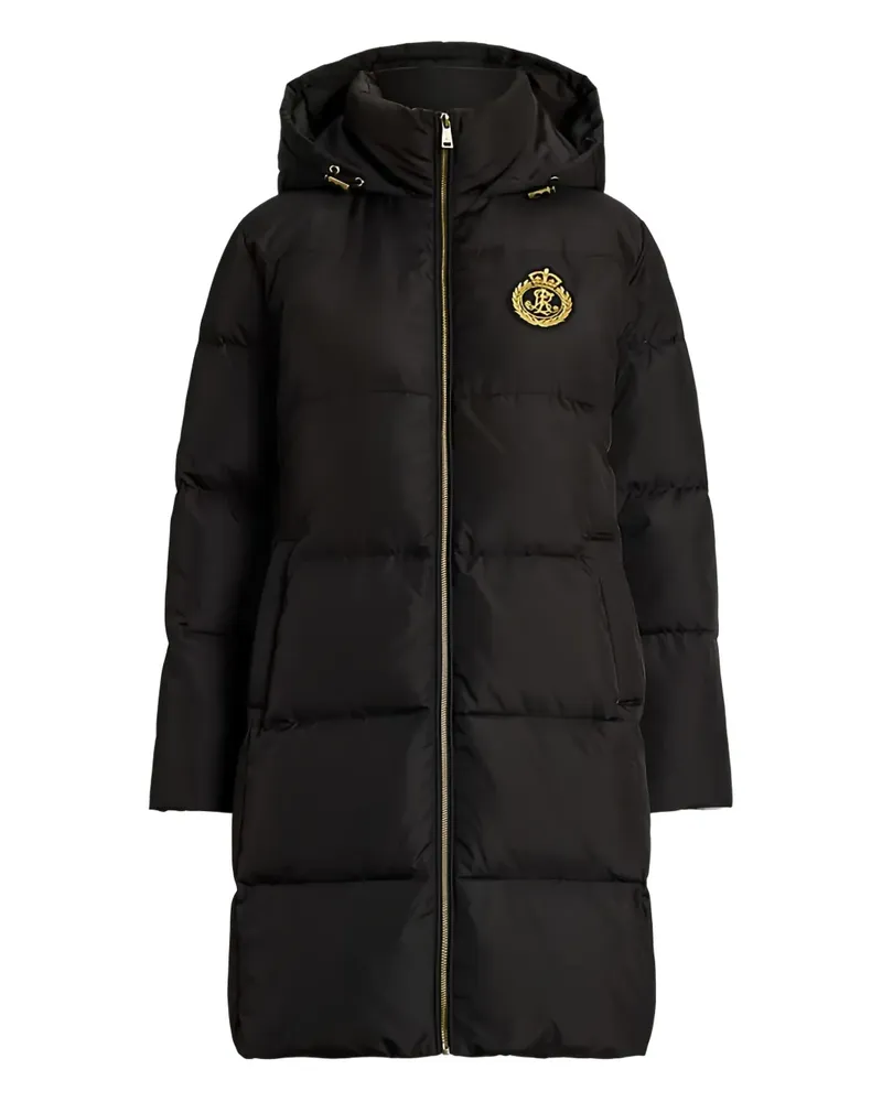 Ralph Lauren Kapuzenmantel mit Emblem-Applikation - Schwarz Schwarz