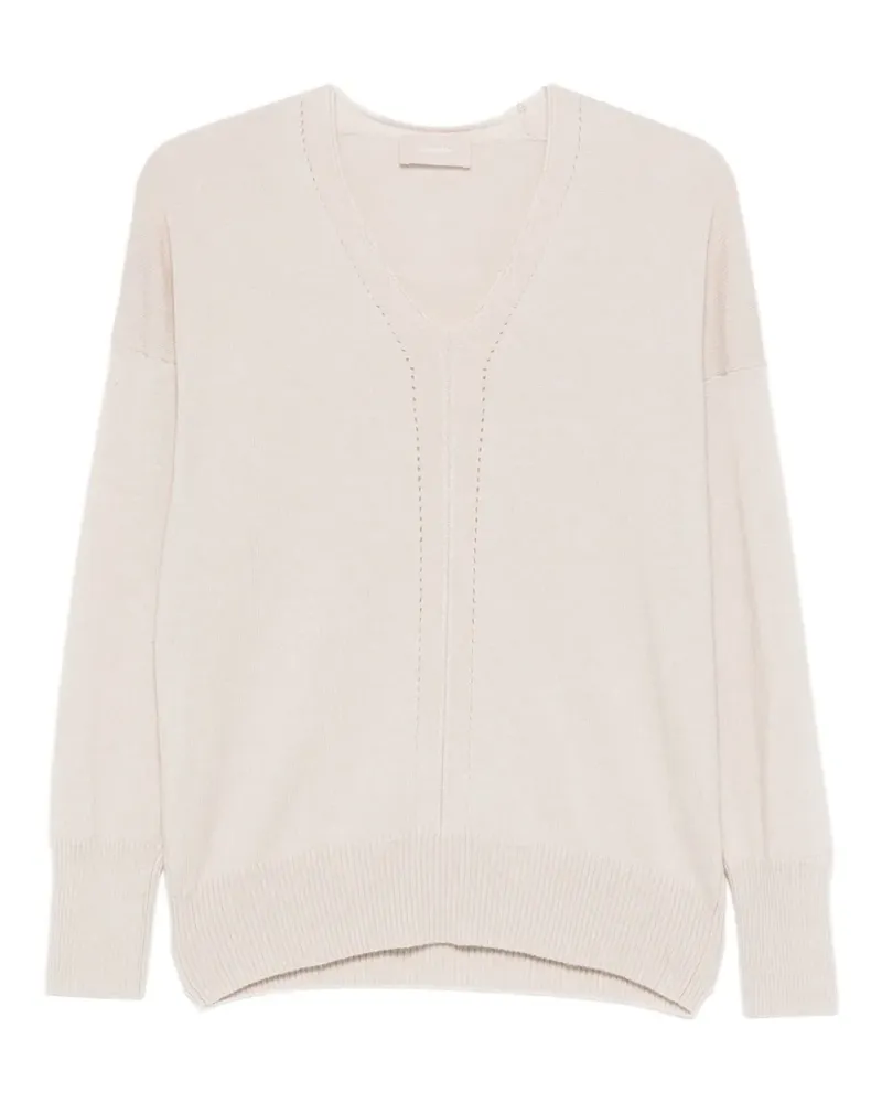Drumohr  Pullover mit V-Ausschnitt - Nude Nude