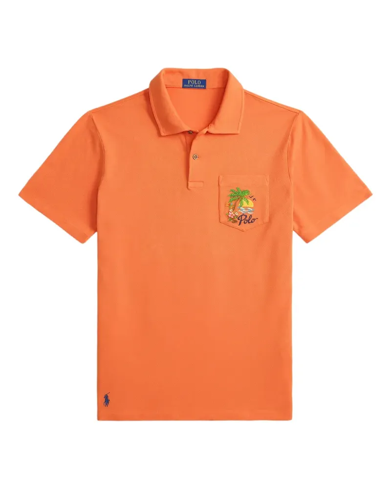 Ralph Lauren embroidered-pocket polo shirt - Orange Orange
