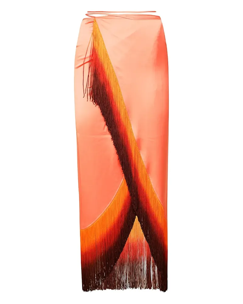ANDAMANE Jacky Midirock mit Fransen - Orange Orange