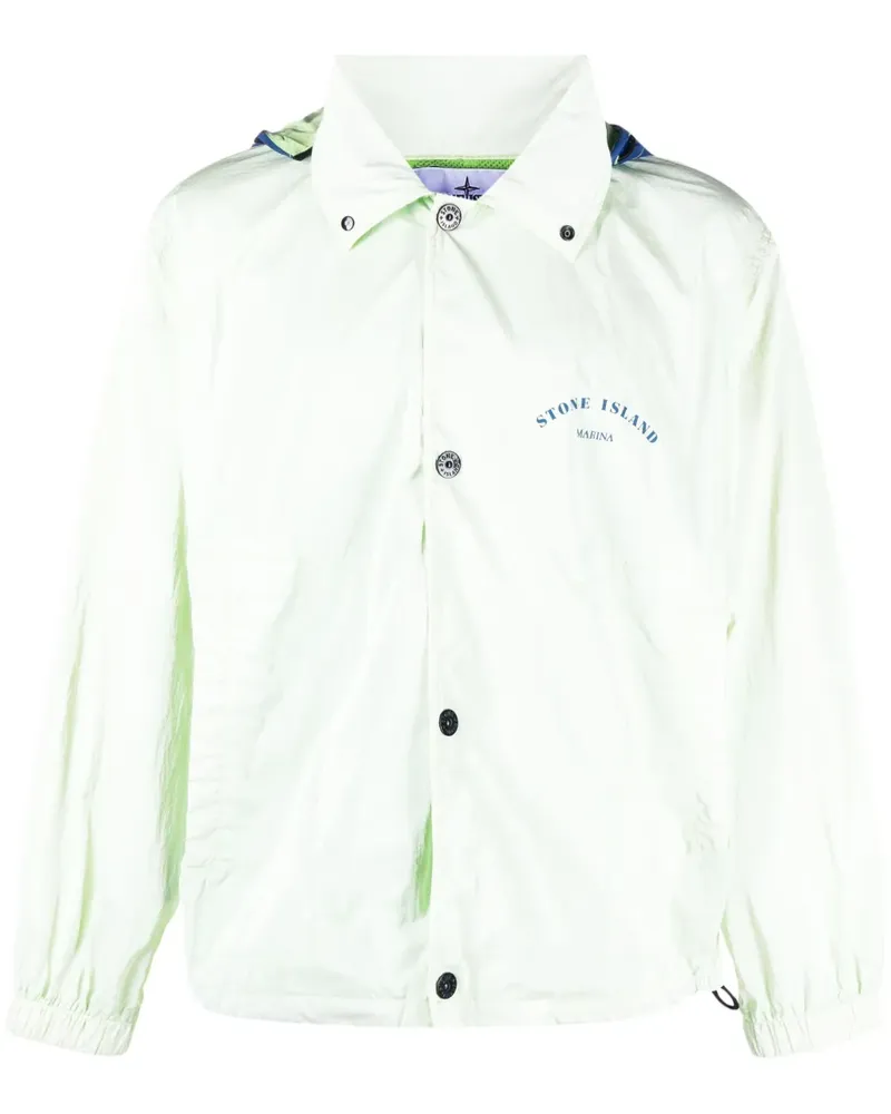 Stone Island Marina Kapuzenjacke mit Logo-Print - Grün Grün