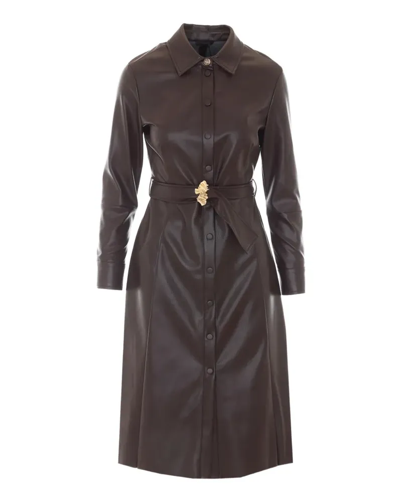 Liu Jo Geknöpftes Midikleid mit Gürtel - Braun Braun