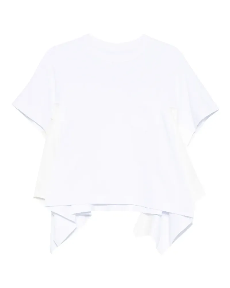 Sacai T-Shirt im Layering-Look mit Tasche - Weiß Weiß