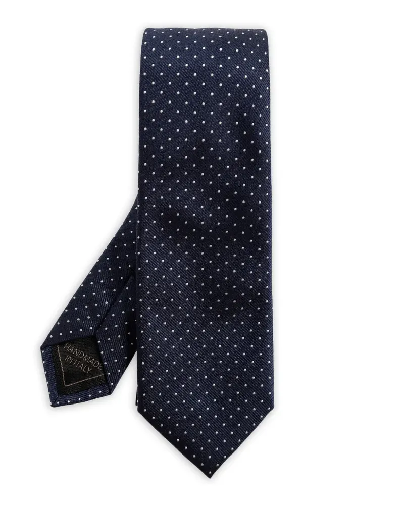 Brioni Gepunktete Seidenkrawatte - Blau Blau