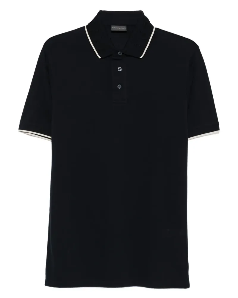 Emporio Armani Poloshirt mit Besatz-Kragen - Blau Blau