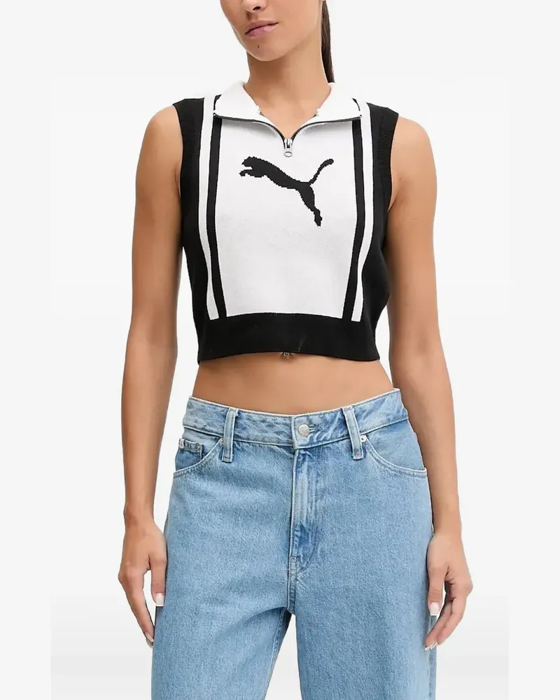 Puma Tanktop mit Logo-Intarsie - Weiß Weiß