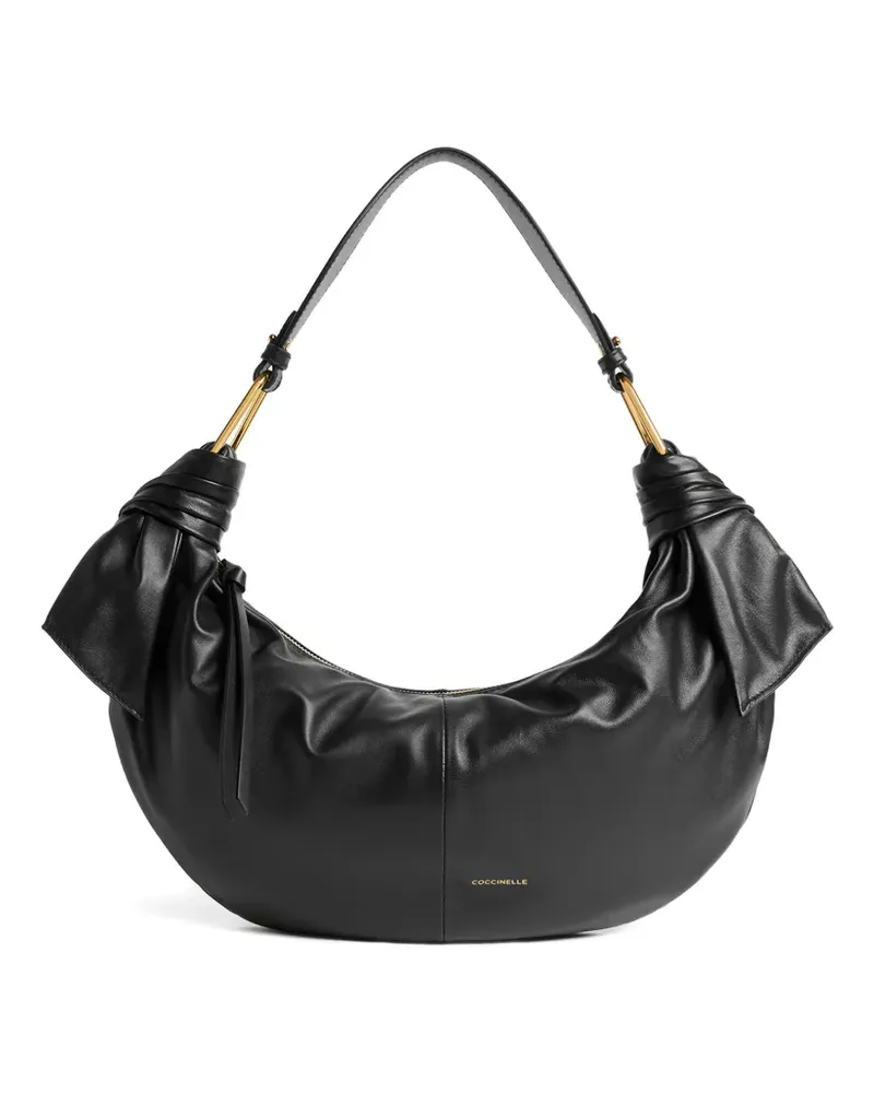 Coccinelle Mittelgroße Furoshiki Schultertasche mit Knoten - Schwarz Schwarz