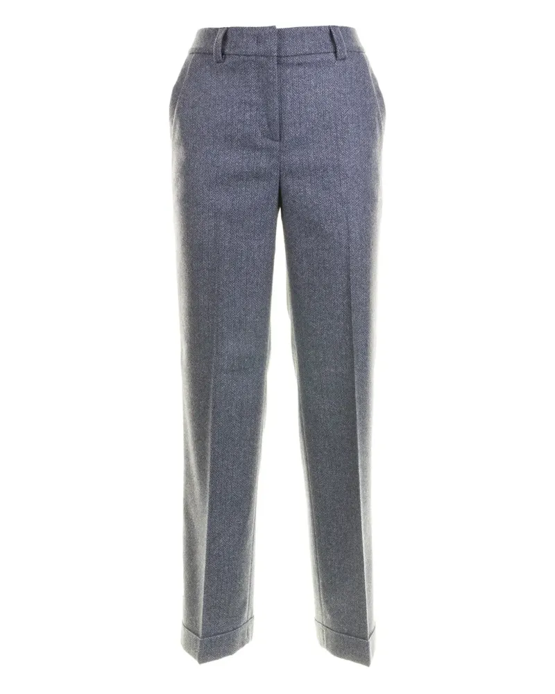 VIA MASINI 80 herringbone cuffed trousers - Grau Grau