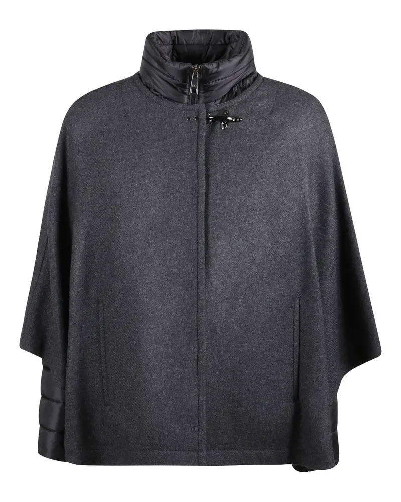 TOD'S hook-detail wool cape - Grau Grau