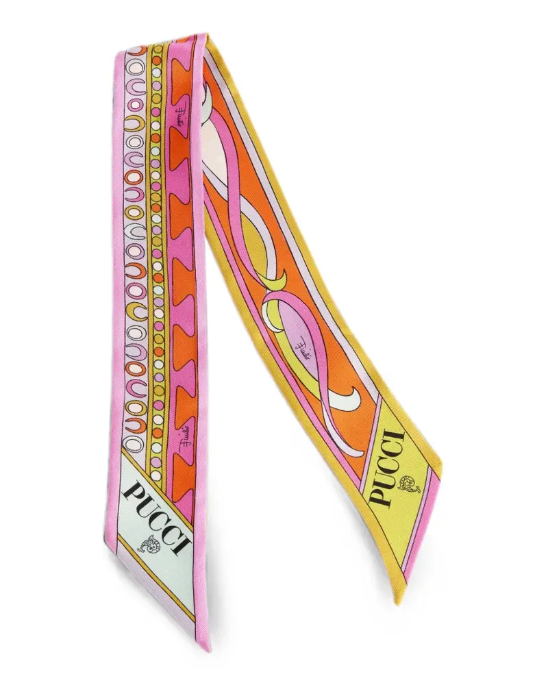 Emilio Pucci mixed-print silk twill scarf - Rosa Rosa