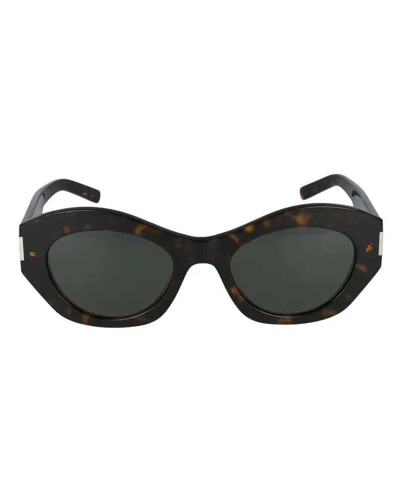 Saint Laurent Sonnenbrille mit geometrischem Gestell - Braun Braun