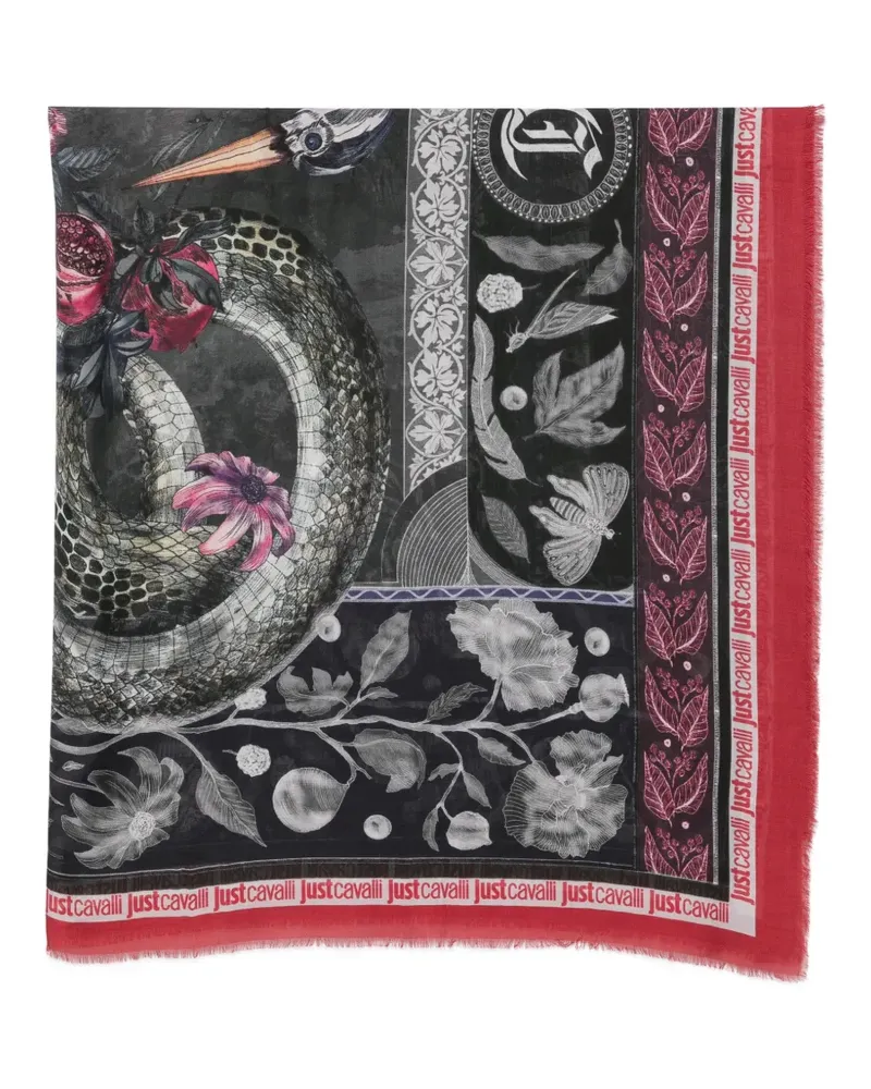Just Cavalli Schal mit Blumenprint - Schwarz Schwarz