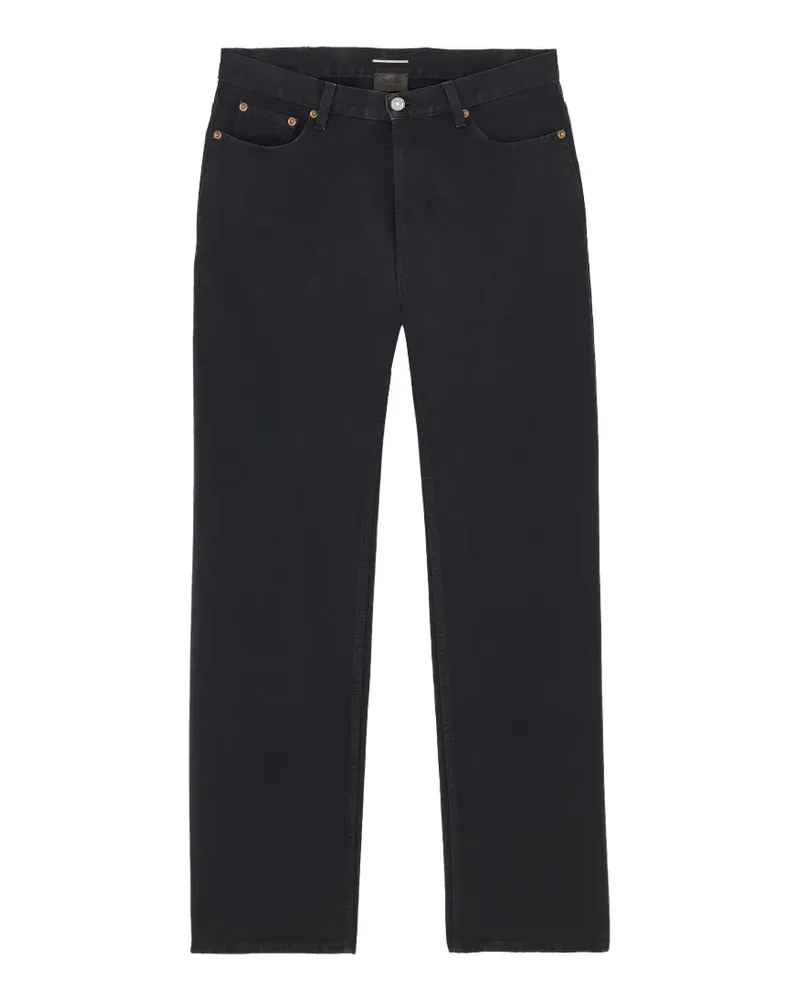 Saint Laurent Hoch sitzende Tapered-Jeans - Schwarz Schwarz