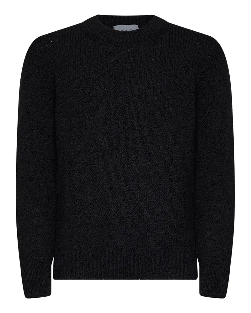 D4.0 Gerippter Pullover - Schwarz Schwarz