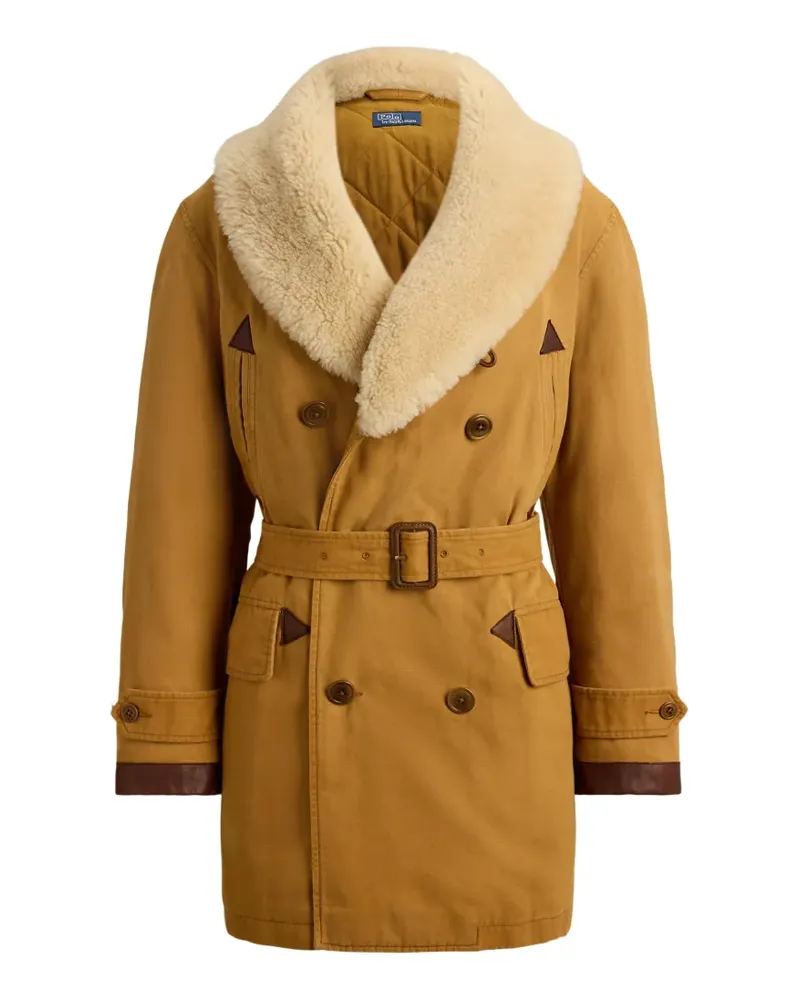 Ralph Lauren Country Ranch Mantel mit Shearling-Kragen - Braun Braun