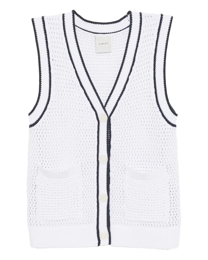 Varley Leilani Cardigan mit V-Ausschnitt - Weiß Weiß