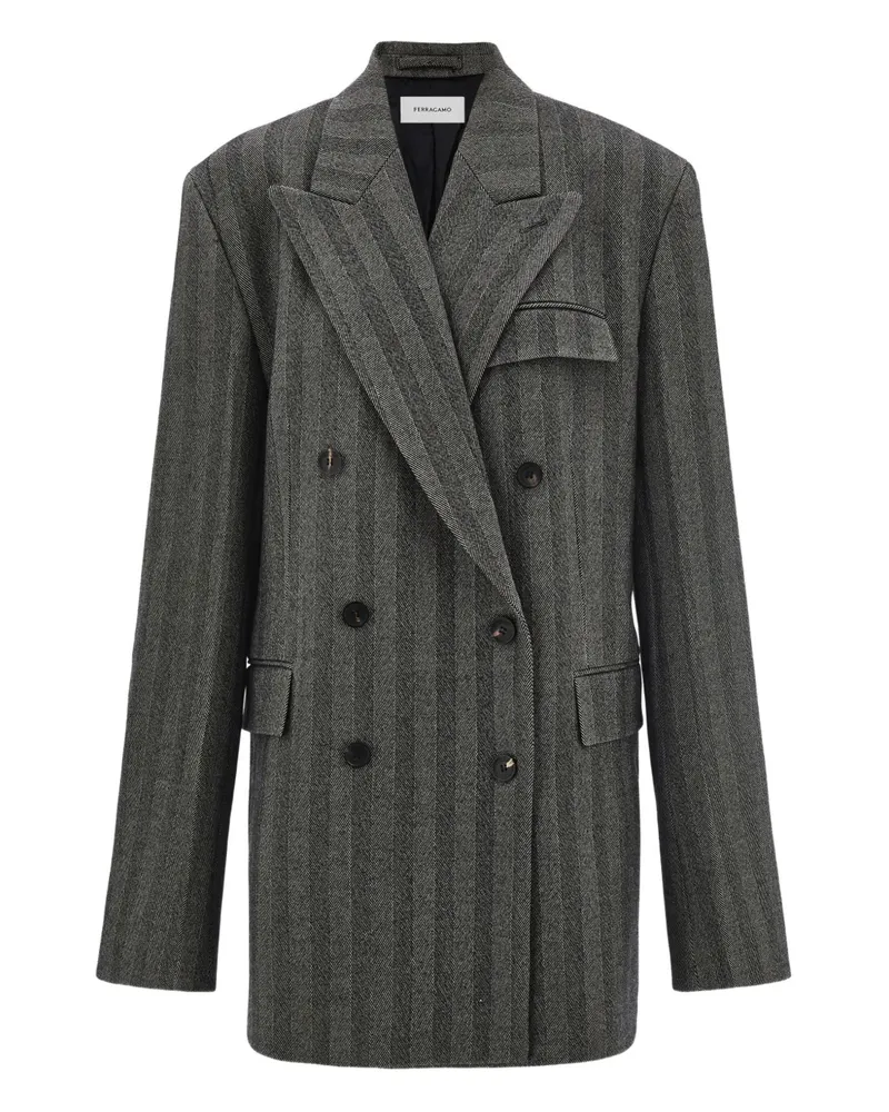Ferragamo Doppelreihige Jacke - Schwarz Schwarz