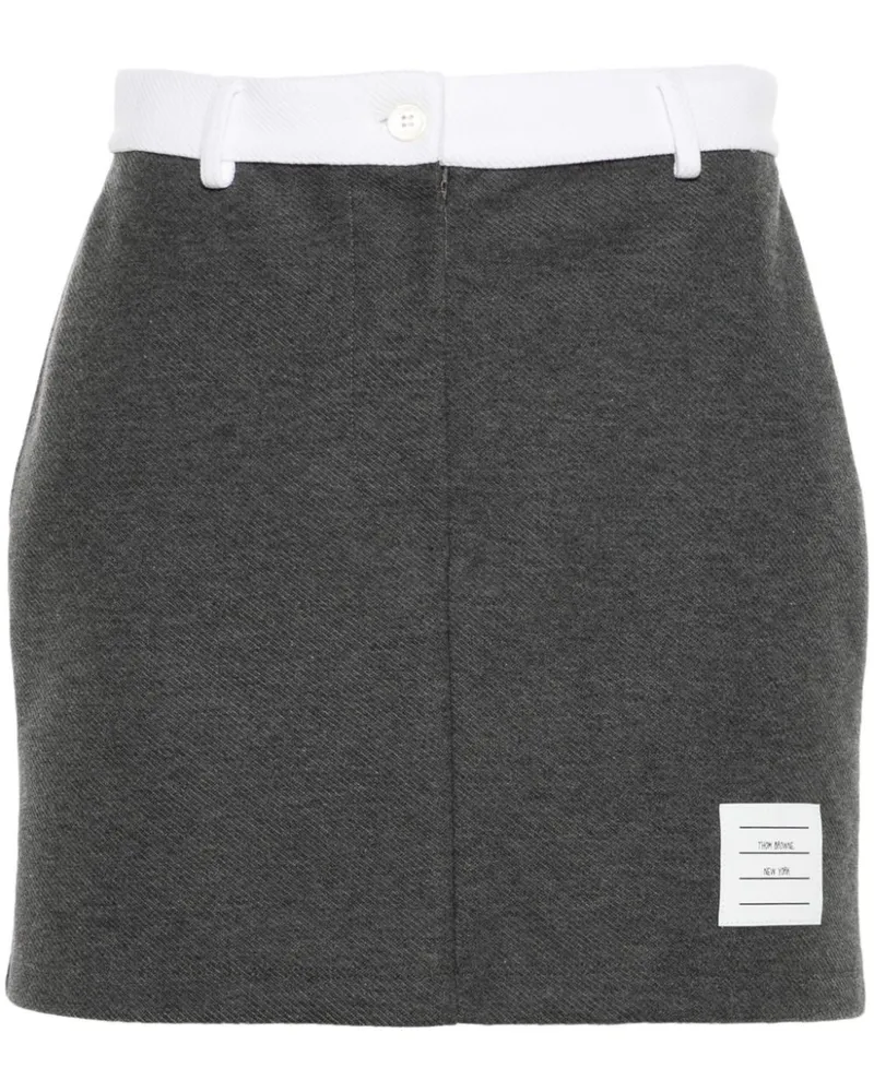 Thom Browne Minirock mit Logo-Patch - Grau Grau