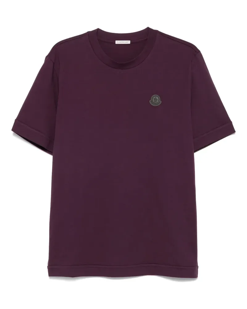 Moncler T-Shirt mit Logo-Schild - Violett Violett