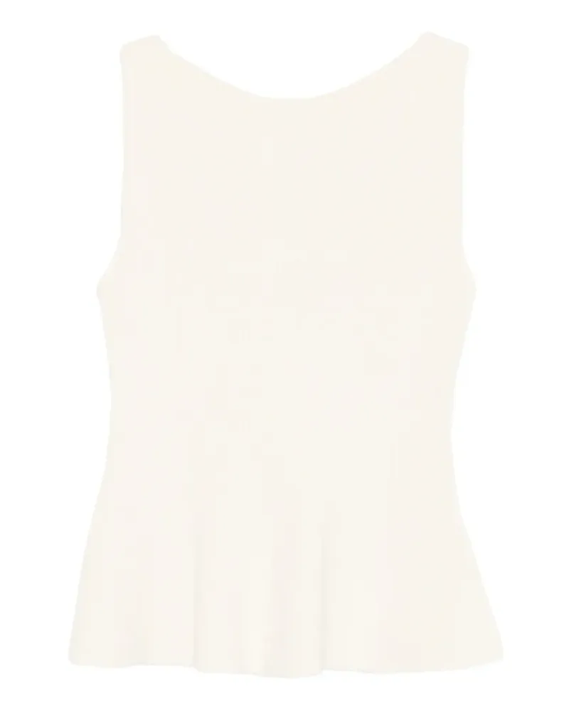 Róhe ribbed-knit peplum top - Nude Nude