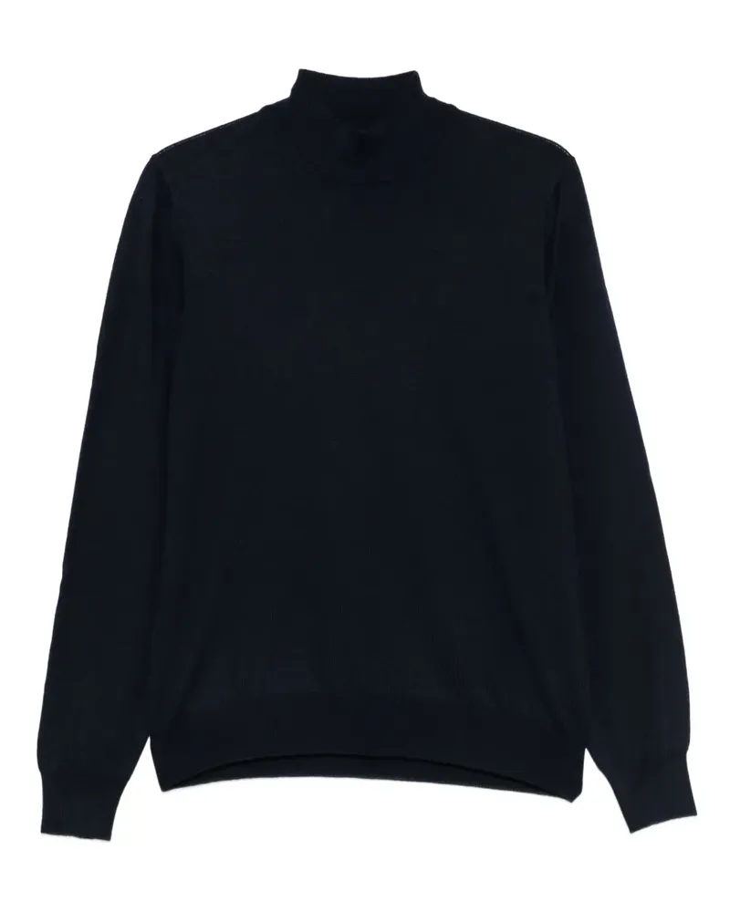 Tagliatore Langärmeliger Rollkragenpullover - Blau Blau