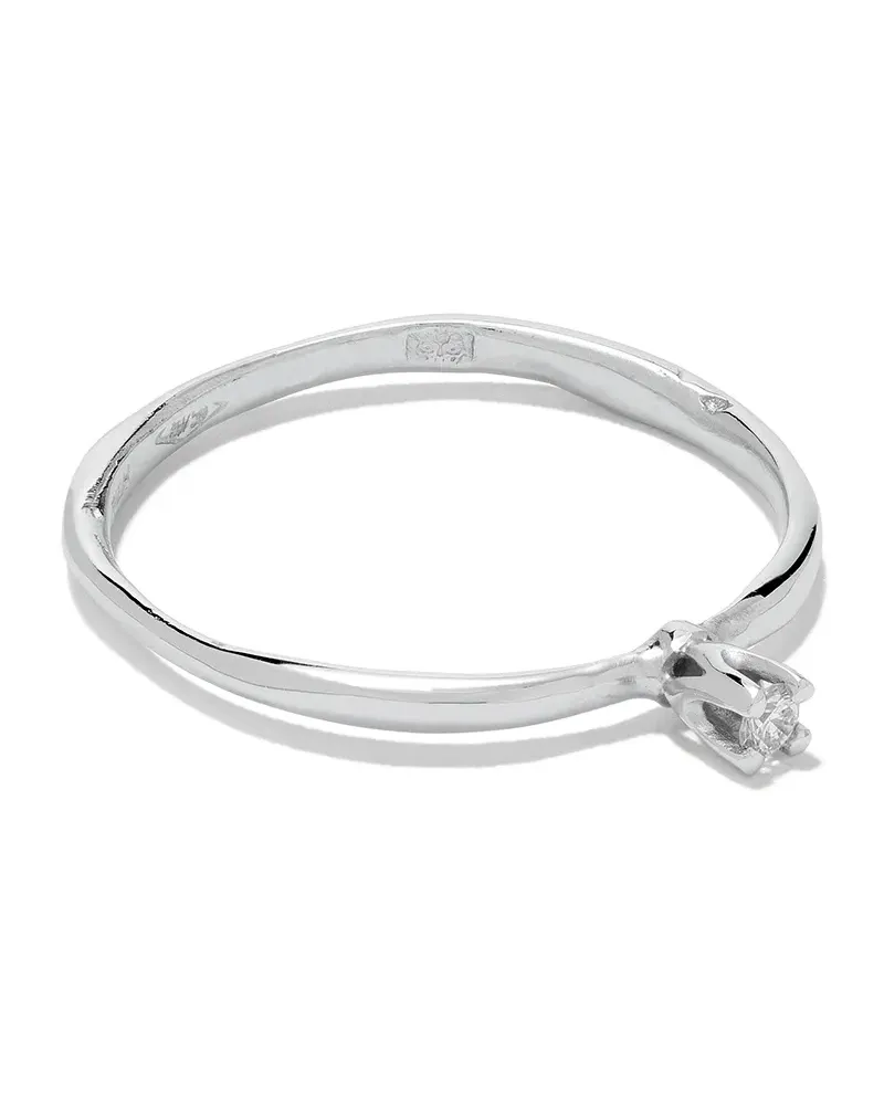 Wouters & Hendrix 18kt Weißgoldring mit Diamanten - Silber Silber