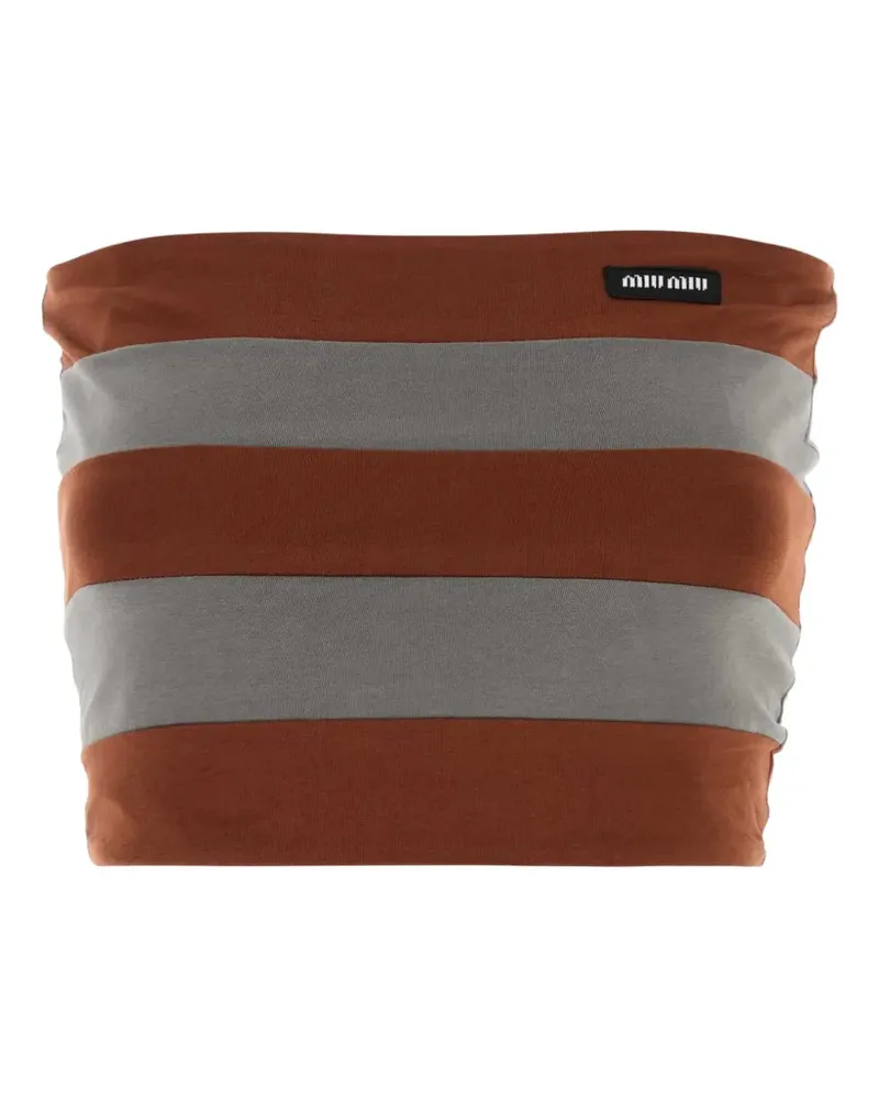 Miu Miu Gestreiftes Cropped-Top - Braun Braun