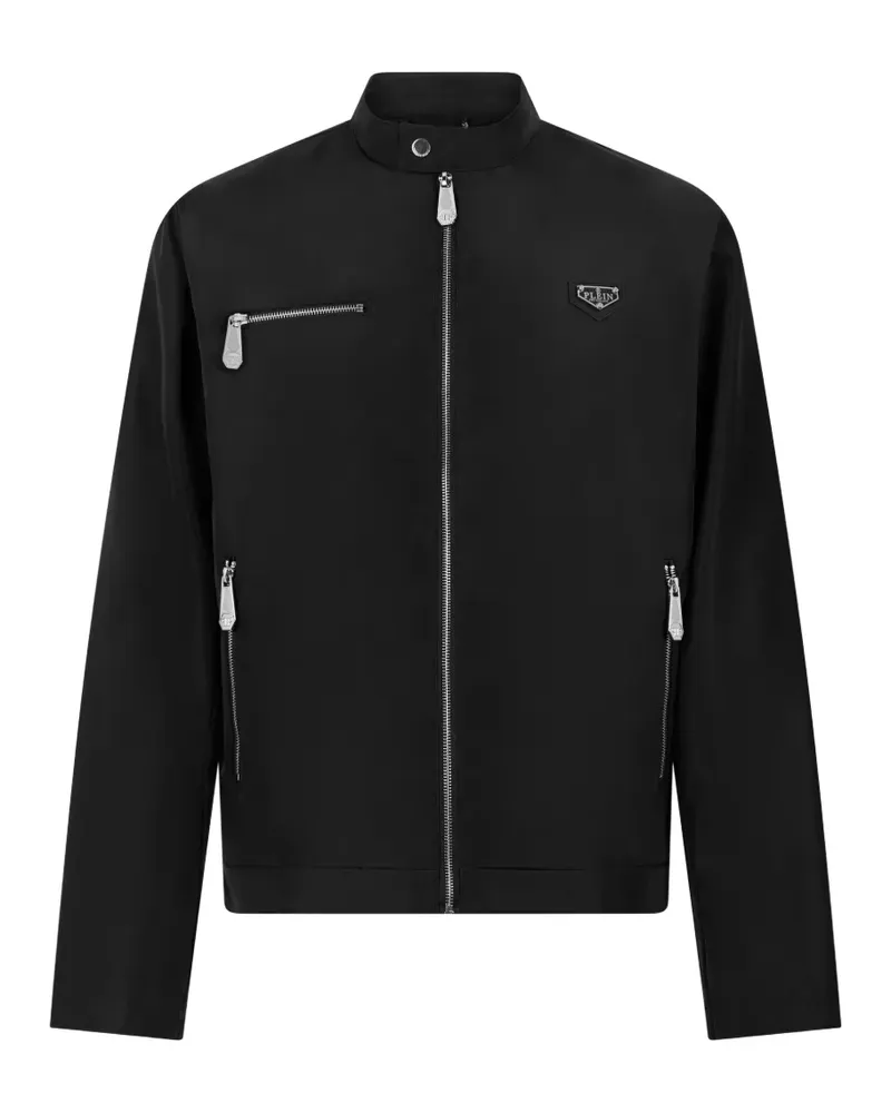 Philipp Plein Motorjacke aus Nylon - Schwarz Schwarz