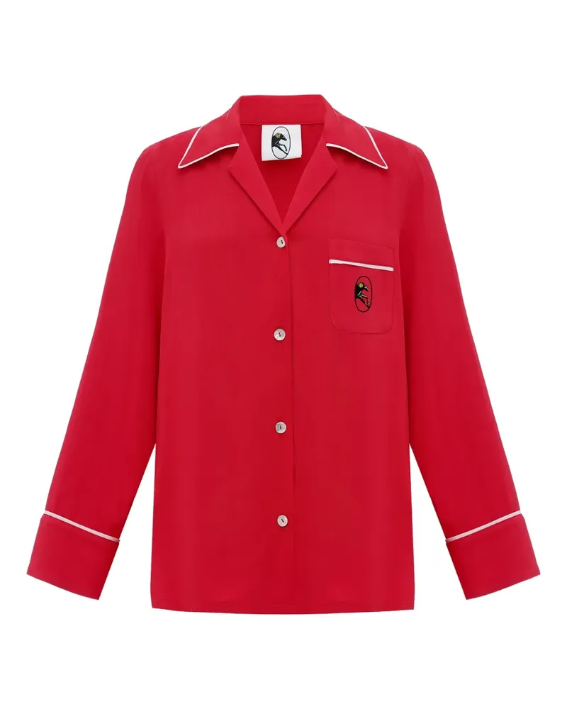 SLEEPER Finnegan piped pocket pajama top - Rot Rot