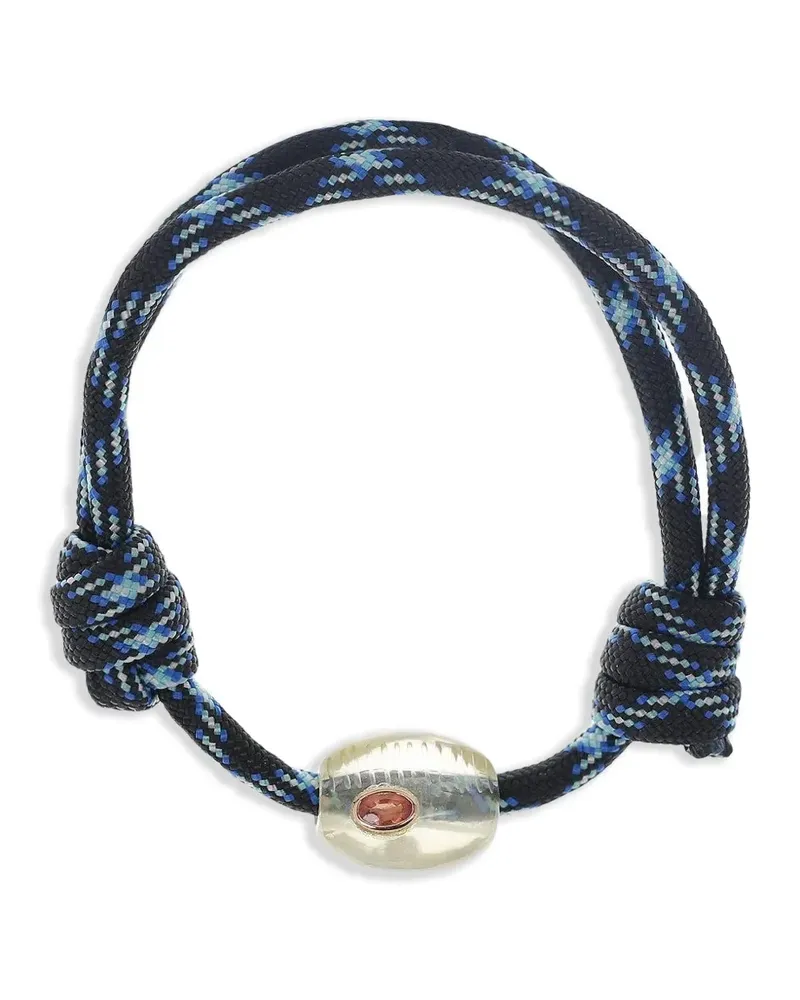 DEZSO 18kt Cowrie Rotgoldarmband mit Quarz und Saphir - Rosa Rosa