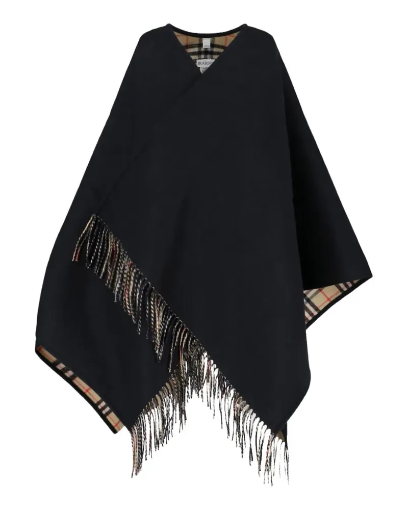Burberry Cape mit Karomuster - Schwarz Schwarz